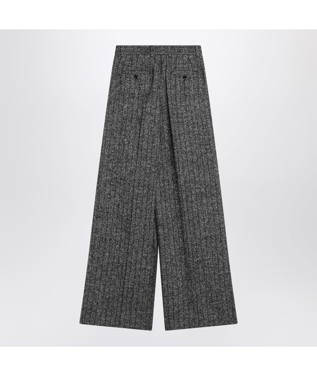 DOLCE&GABBANA Серые шерстяные брюки широкие, фото 2