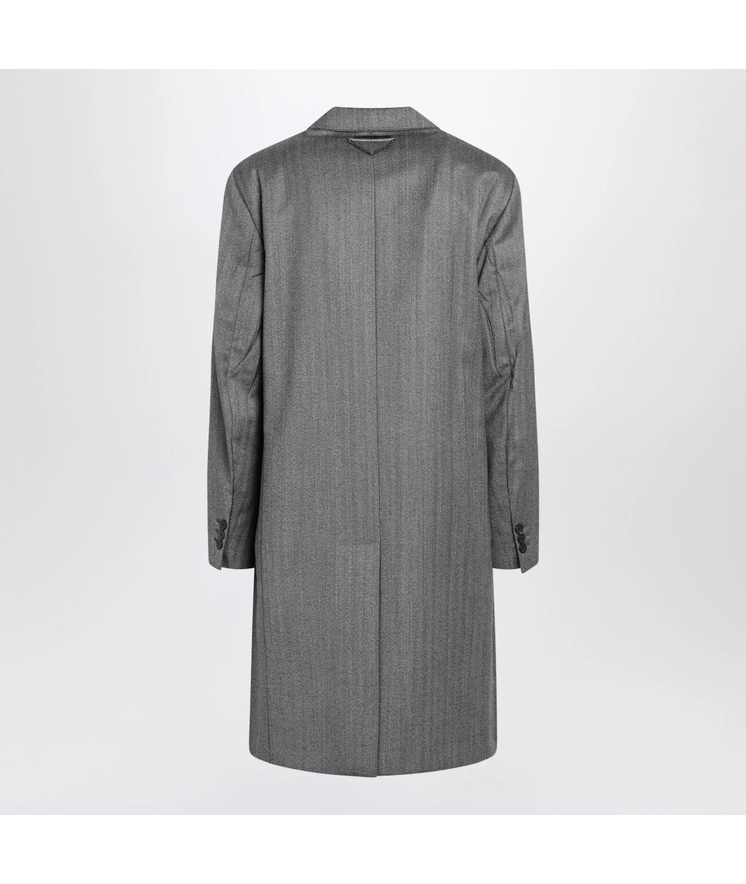PRADA Серое шерстяное пальто, фото 2