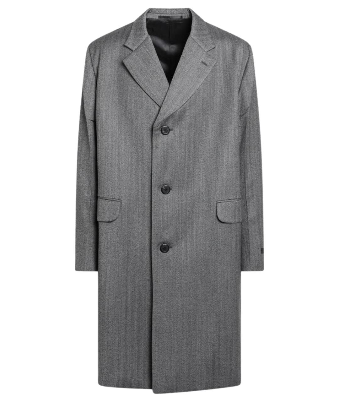 PRADA Серое шерстяное пальто, фото 1