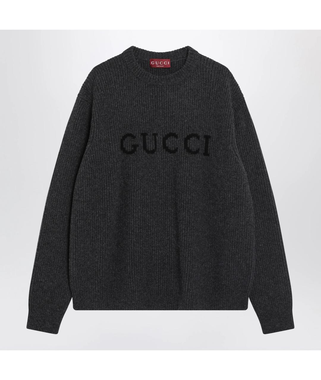 GUCCI Серый шерстяной джемпер / свитер, фото 3