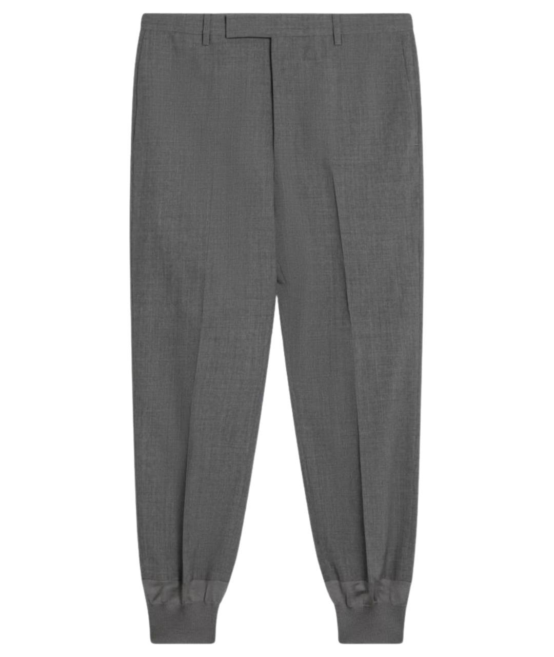 PRADA Серые шерстяные повседневные брюки, фото 1