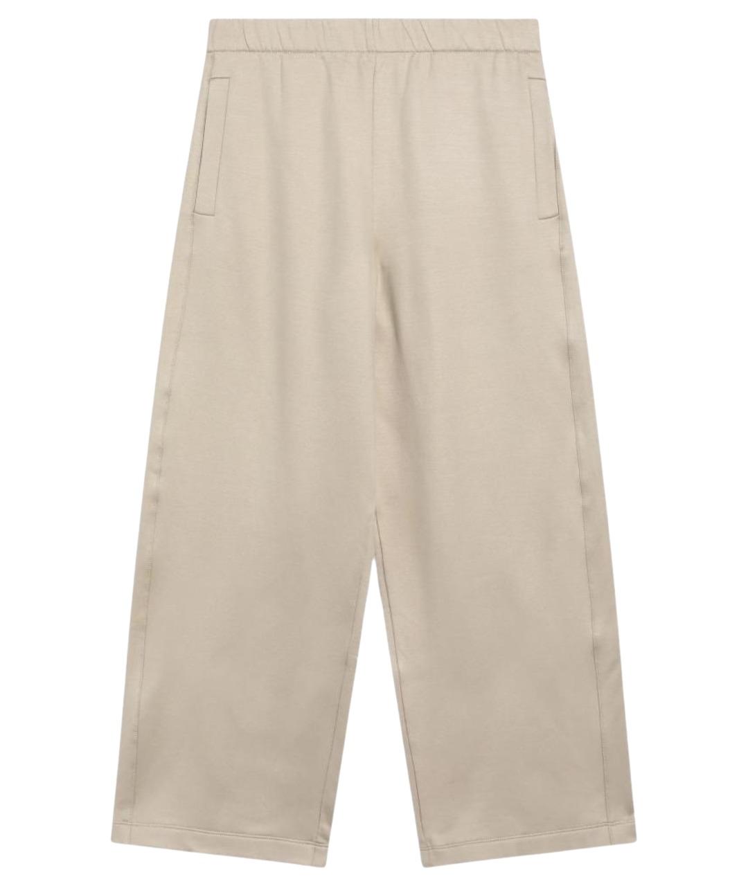 MAX MARA Бежевые хлопковые прямые брюки, фото 1