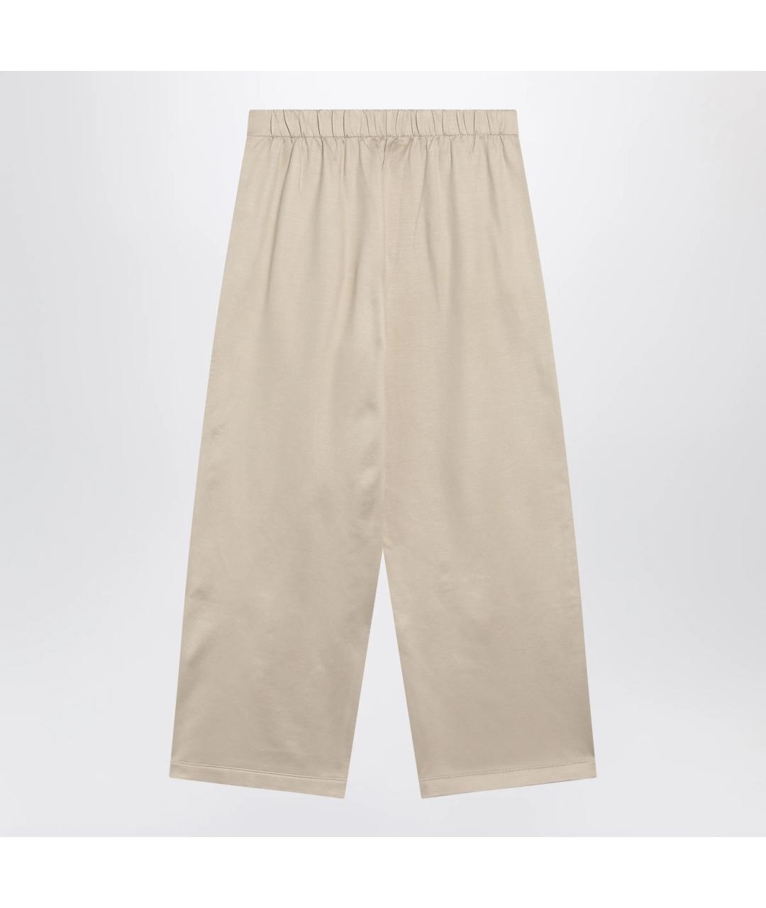 MAX MARA Бежевые хлопковые прямые брюки, фото 2