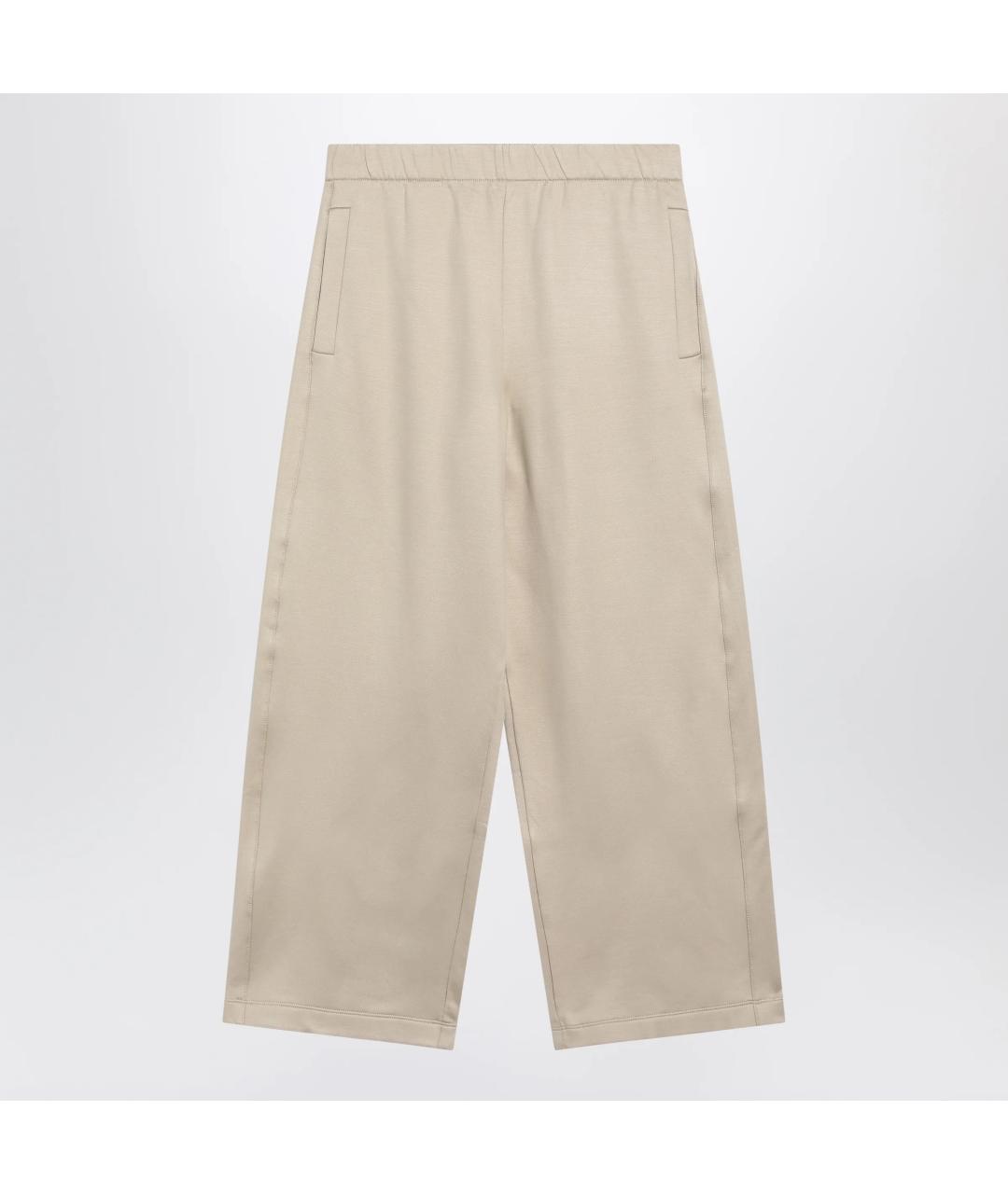 MAX MARA Бежевые хлопковые прямые брюки, фото 3