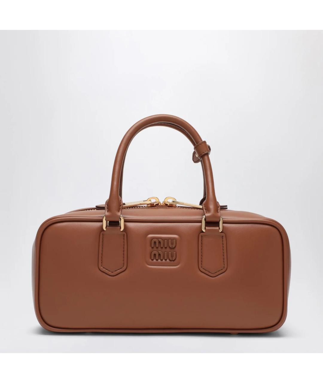 MIU MIU Коричневая кожаная сумка тоут, фото 1