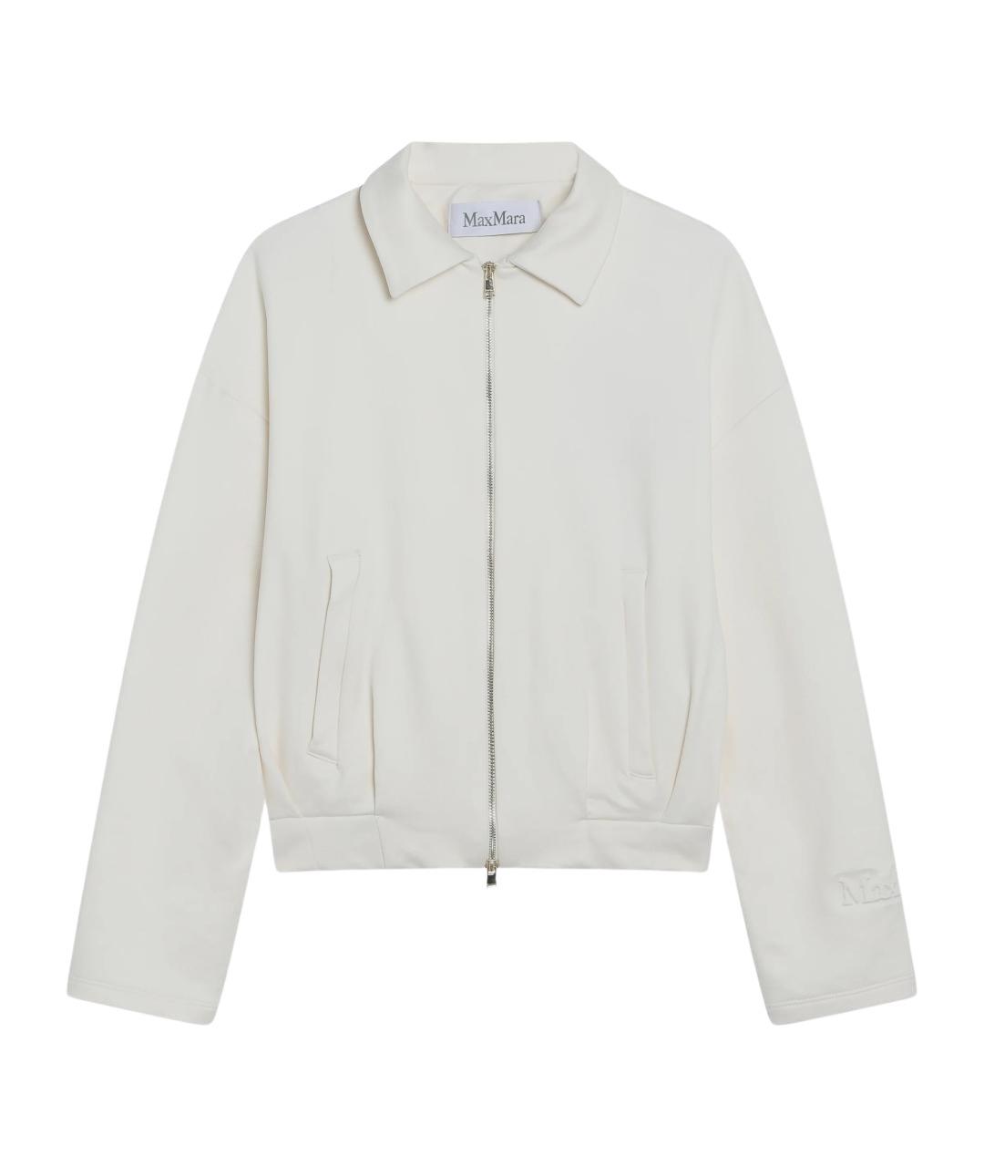 MAX MARA Белая хлопковая куртка, фото 1