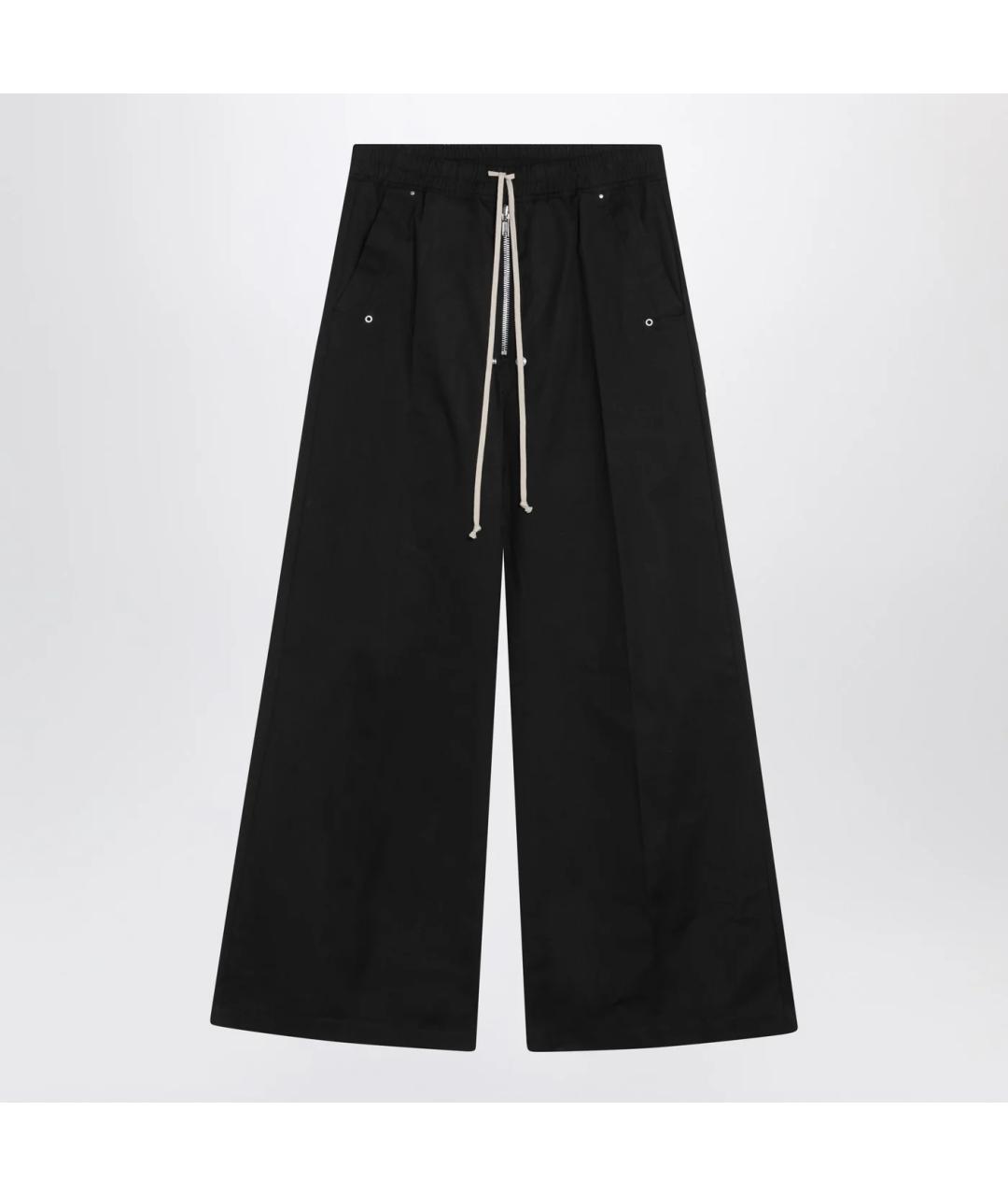 RICK OWENS Черные хлопковые повседневные брюки, фото 3