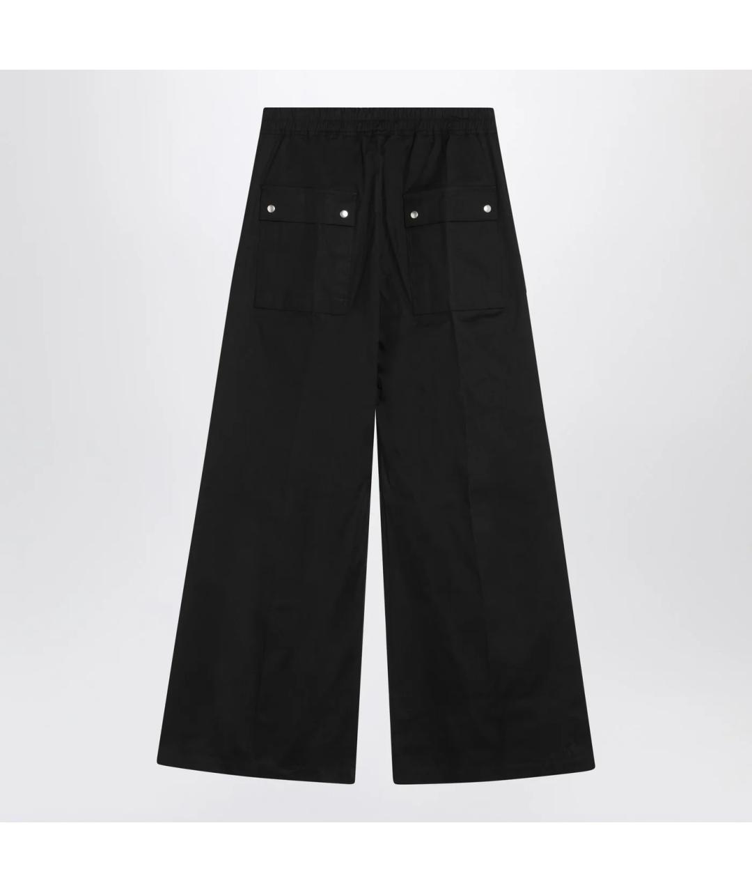 RICK OWENS Черные хлопковые повседневные брюки, фото 2