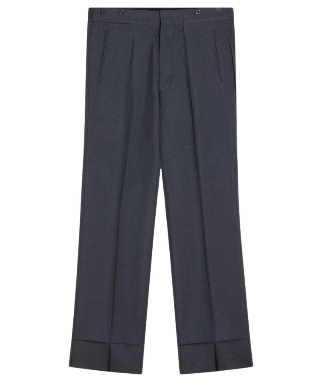 PRADA Синие шерстяные повседневные брюки, фото 1