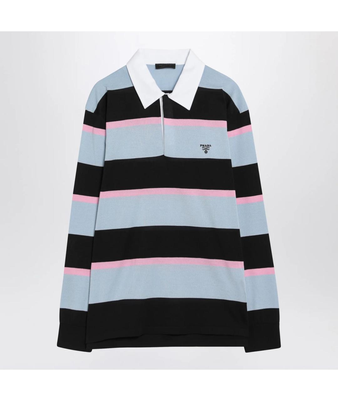 PRADA Мульти хлопковое поло с длинным рукавом, фото 3