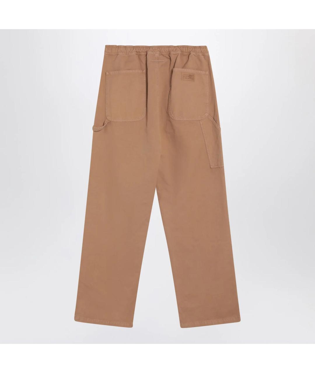 MM6 MAISON MARGIELA Бежевые хлопковые повседневные брюки, фото 2