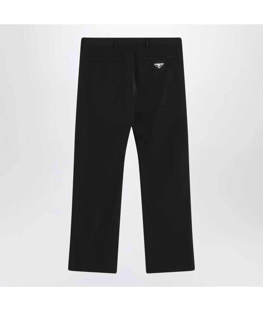 PRADA Черные полиэстеровые повседневные брюки, фото 2