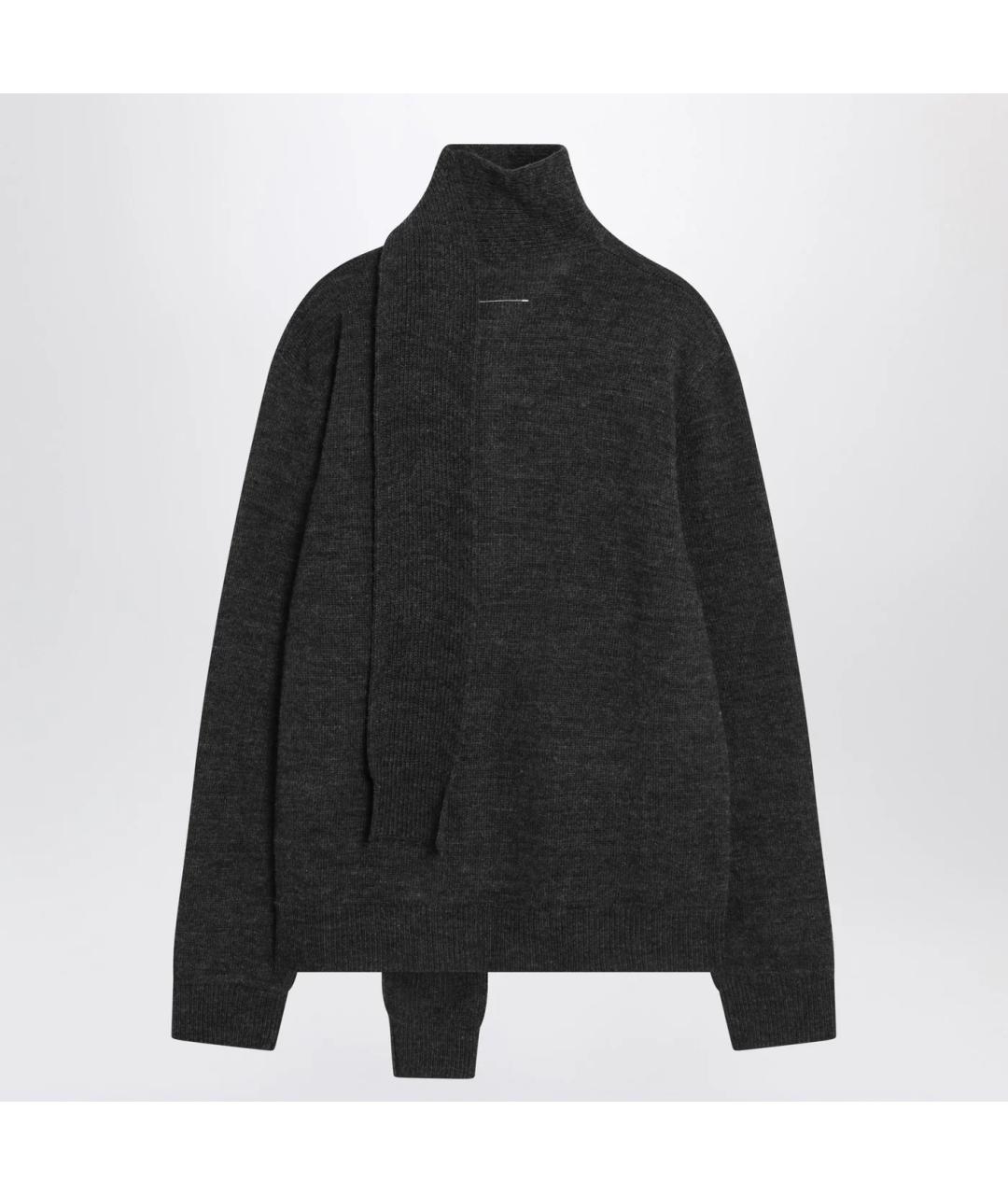 MM6 MAISON MARGIELA Антрацитовый шерстяной кардиган, фото 2