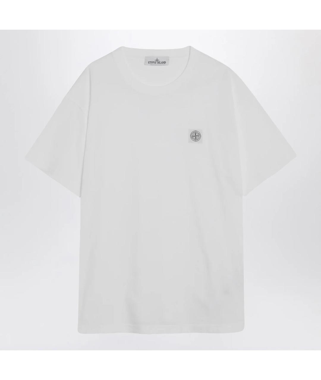 STONE ISLAND Белая хлопковая футболка, фото 3