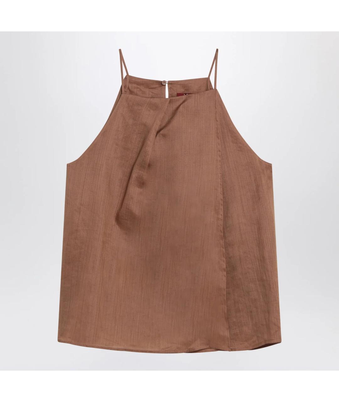 MAX MARA STUDIO Коричневая майка, фото 3