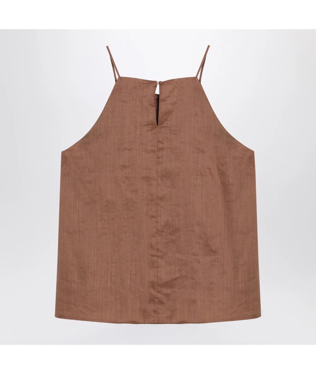 MAX MARA STUDIO Коричневая майка, фото 2