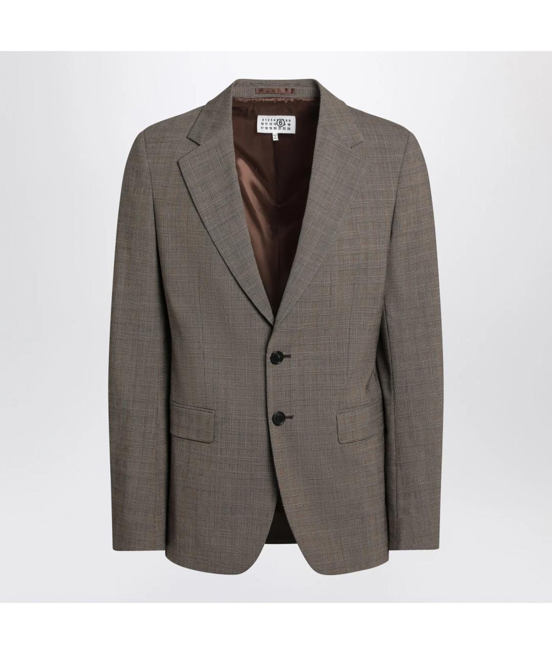 MM6 MAISON MARGIELA Коричневый шерстяной пиджак, фото 3