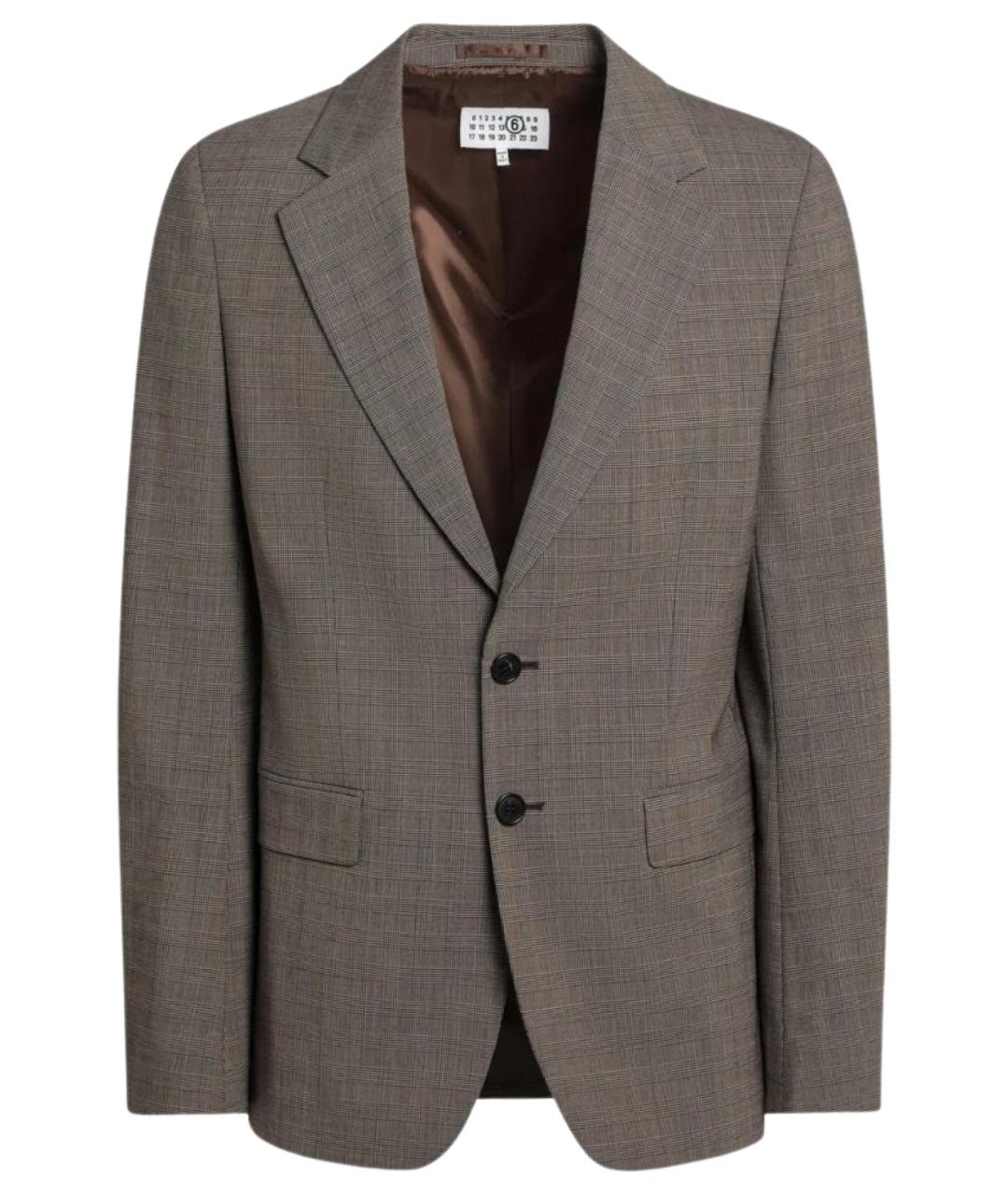 MM6 MAISON MARGIELA Коричневый шерстяной пиджак, фото 1
