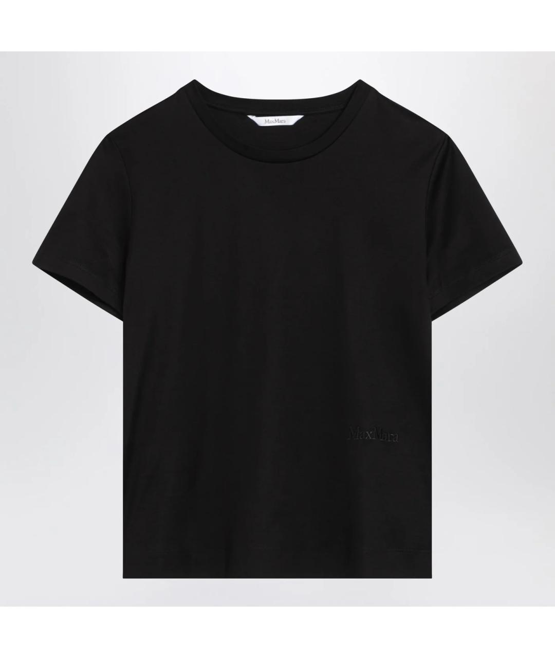 MAX MARA Черная хлопковая футболка, фото 3