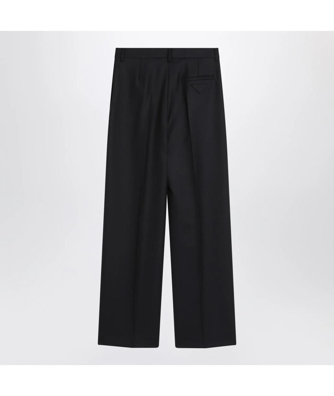 PRADA Темно-синие шерстяные прямые брюки, фото 2