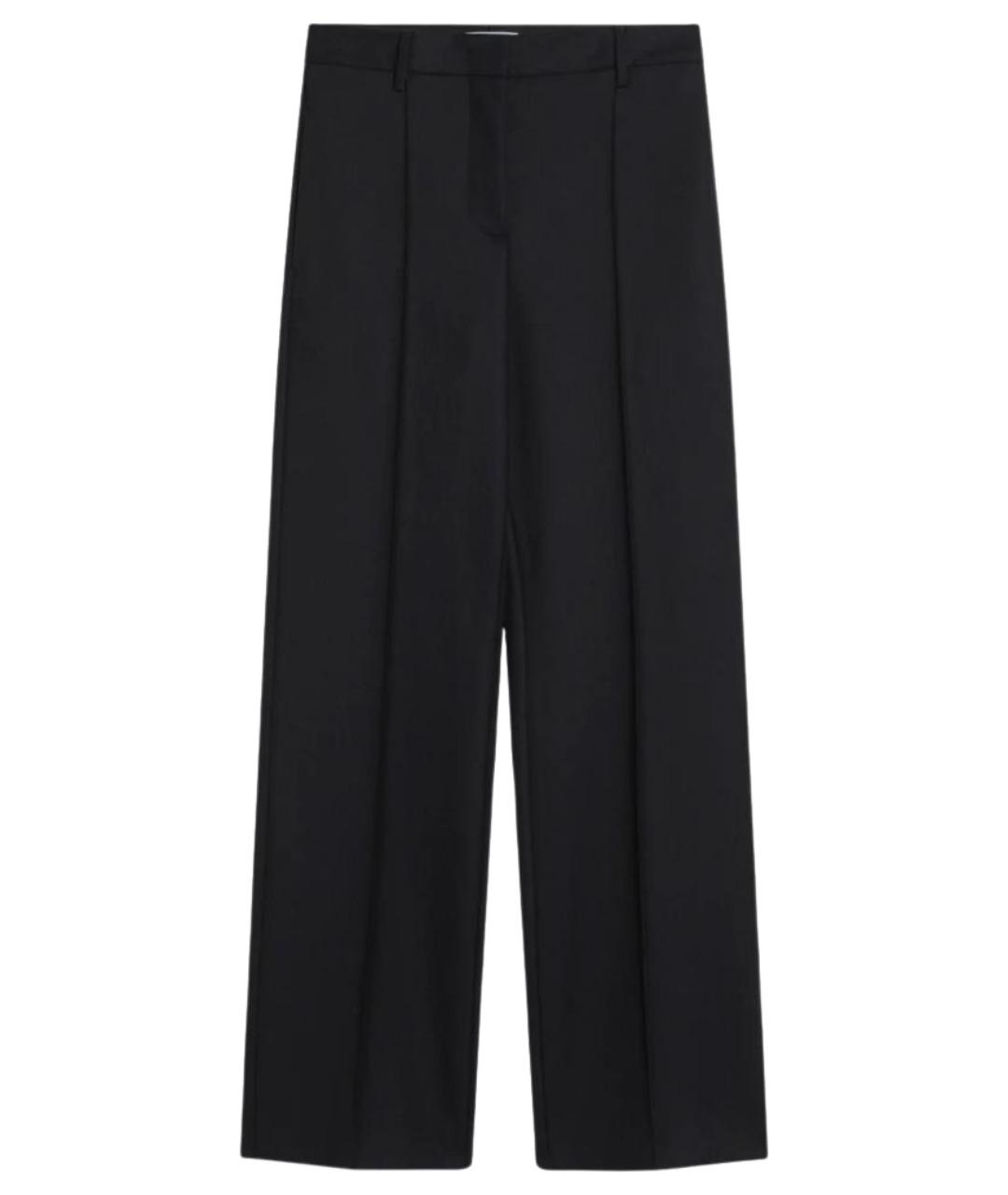 PRADA Темно-синие шерстяные прямые брюки, фото 1