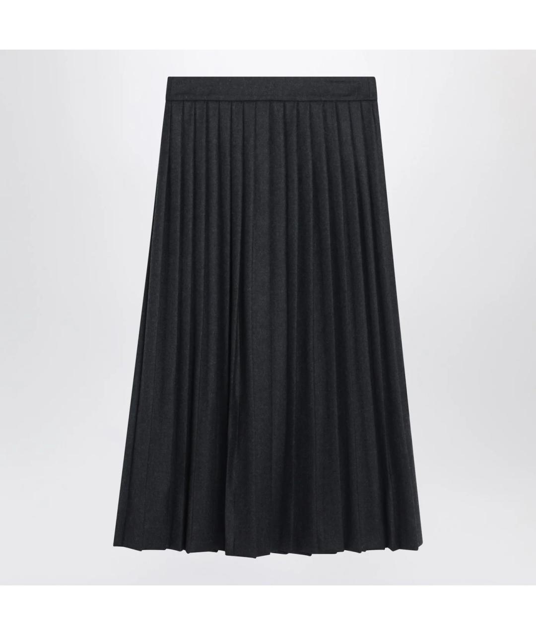 PRADA Серая шерстяная юбка миди, фото 2