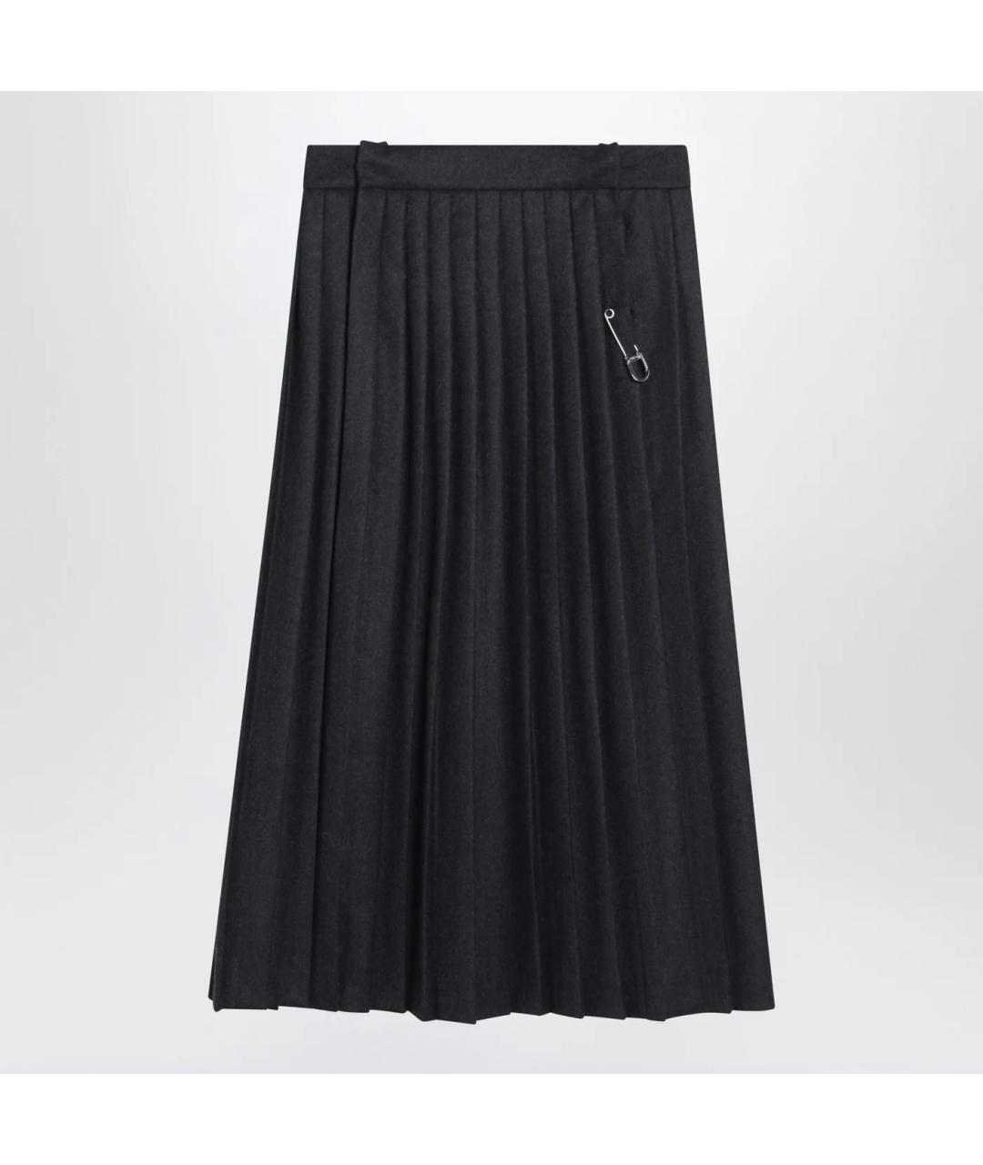 PRADA Серая шерстяная юбка миди, фото 3
