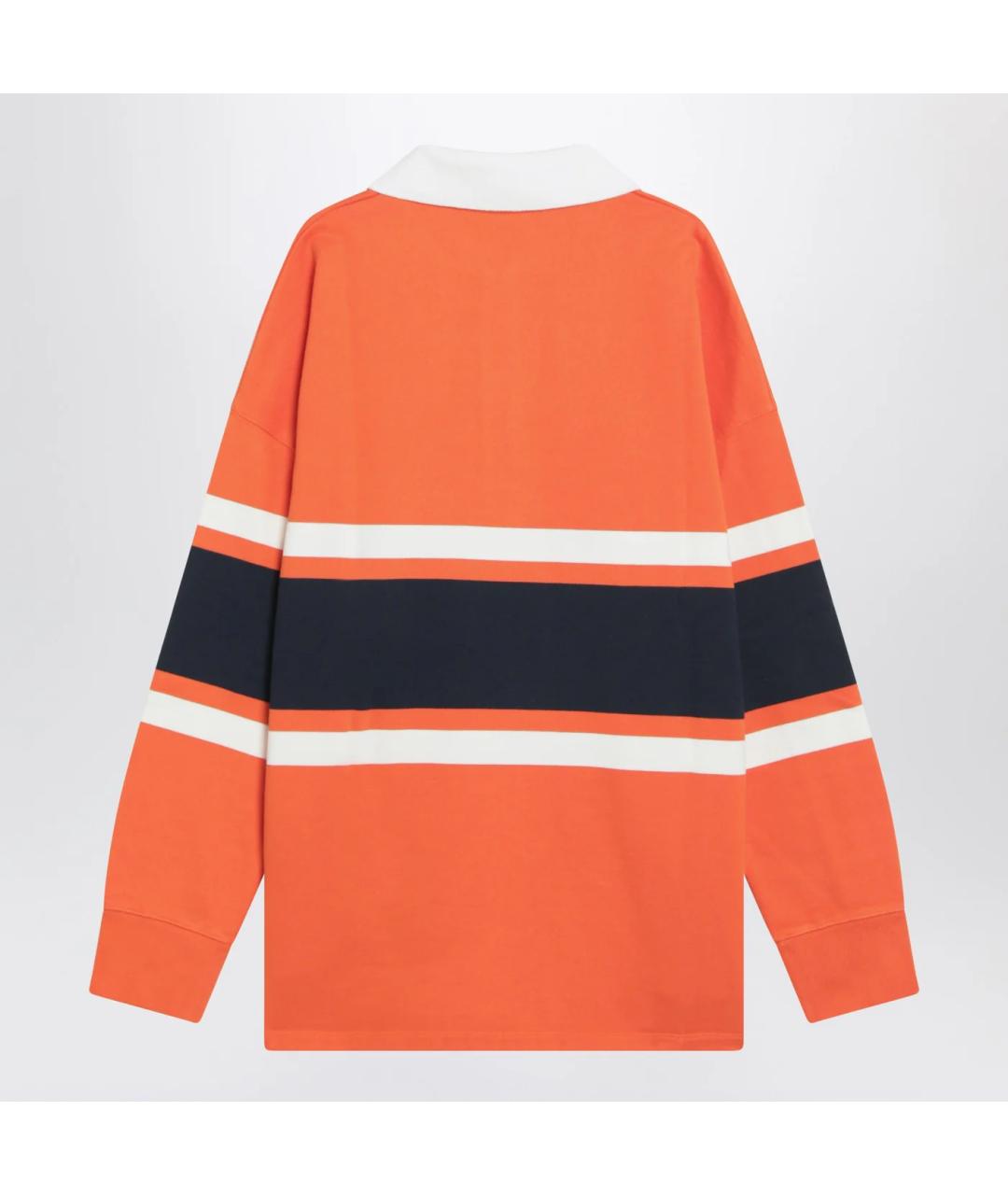 LOEWE Оранжевое хлопковое поло с длинным рукавом, фото 2