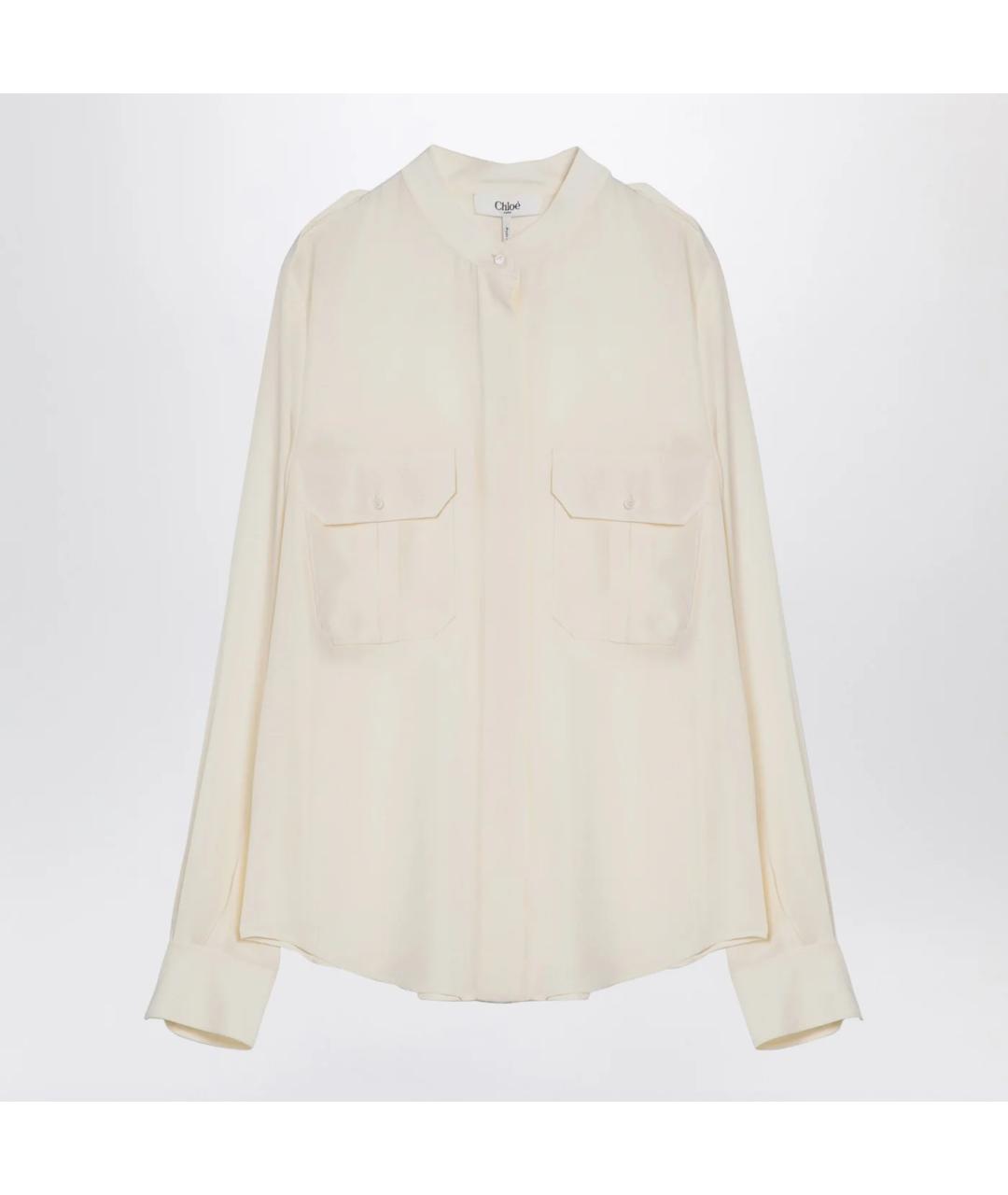 CHLOE Белая шелковая блузы, фото 3