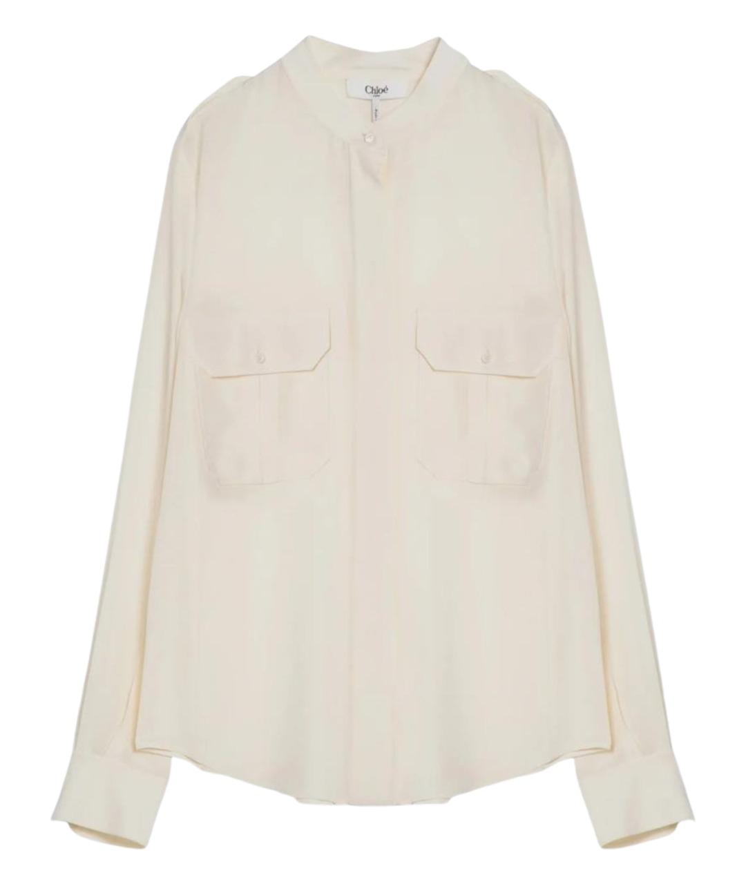CHLOE Белая шелковая блузы, фото 1