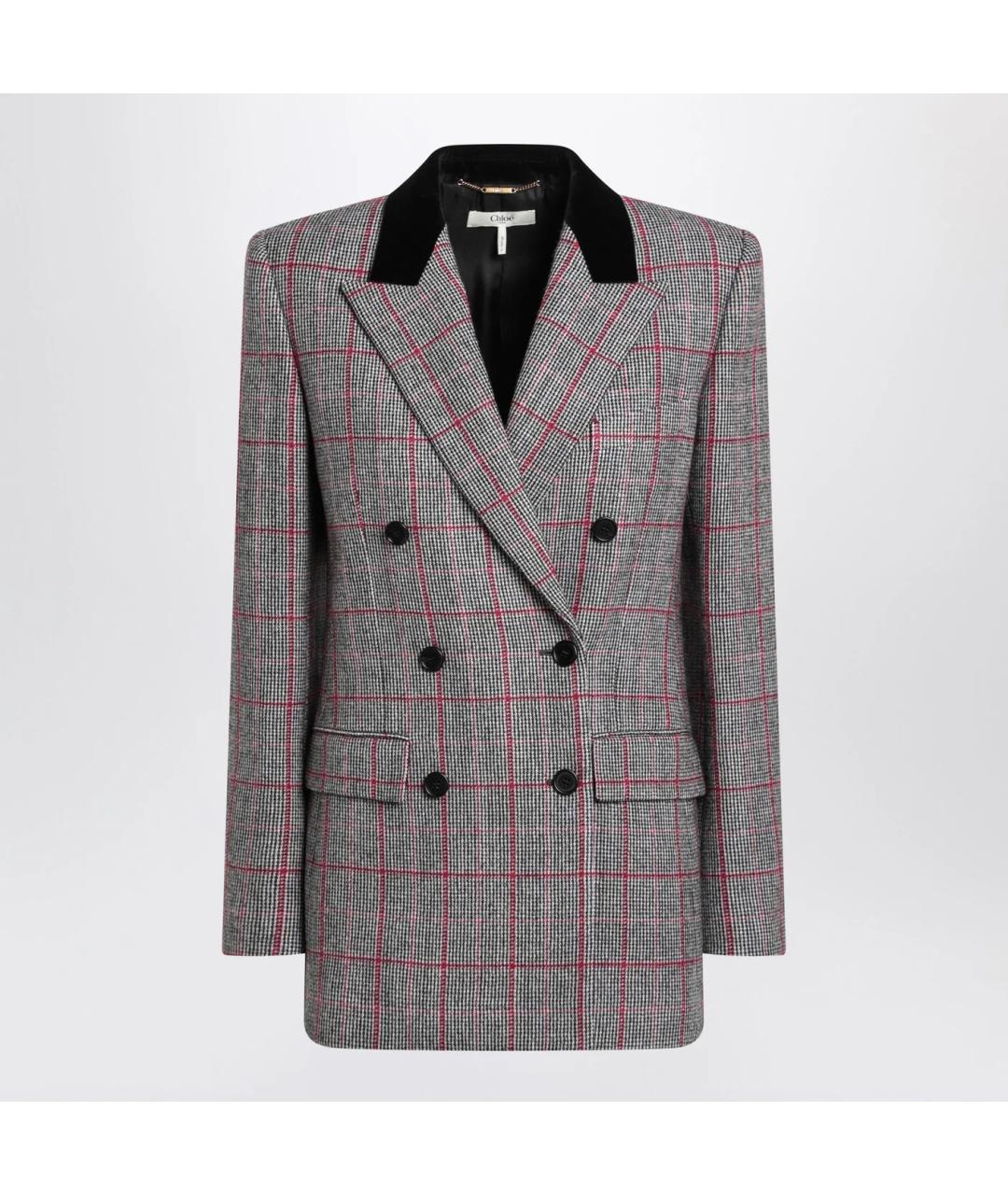 CHLOE Серый шерстяной жакет/пиджак, фото 3