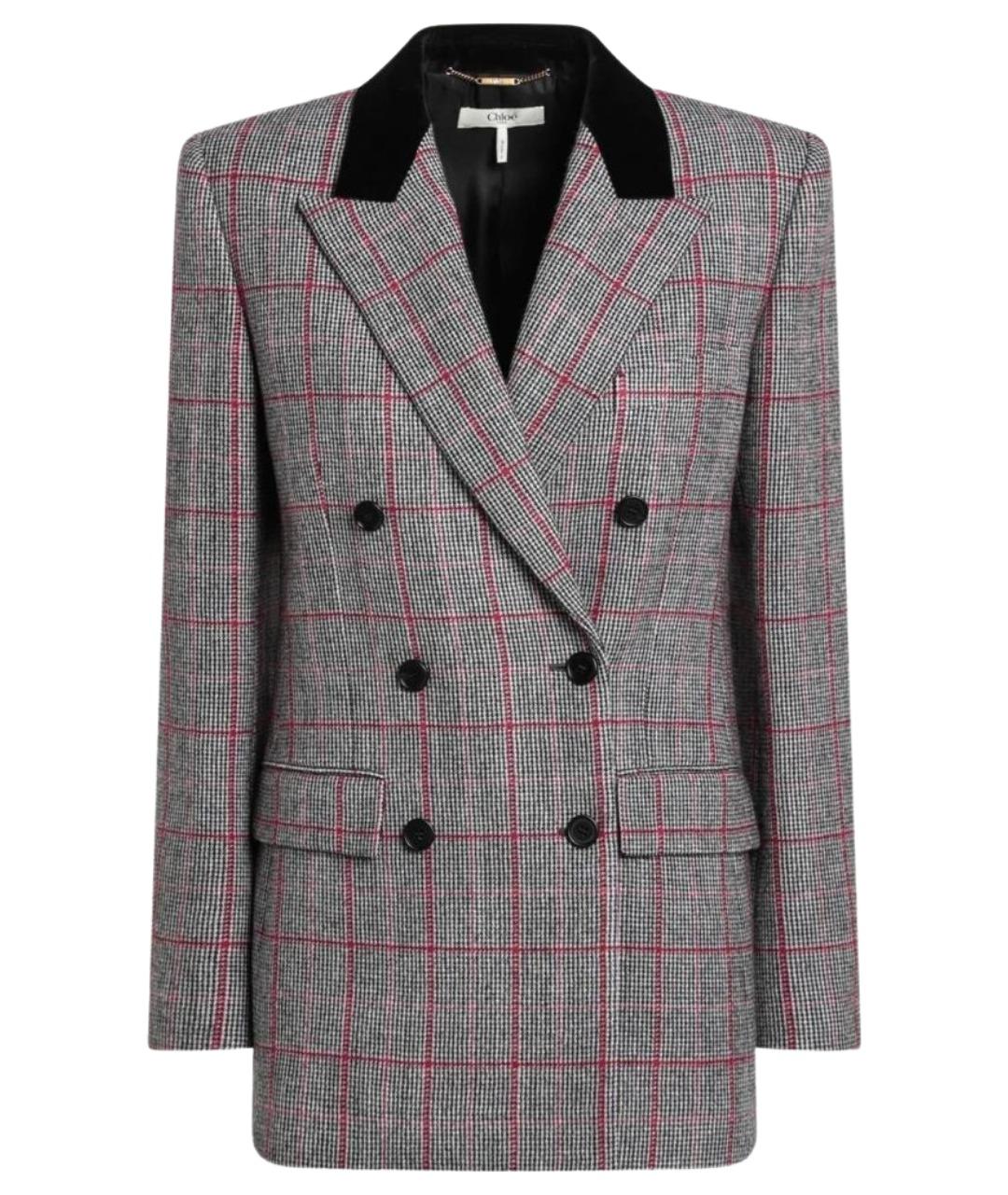 CHLOE Серый шерстяной жакет/пиджак, фото 1