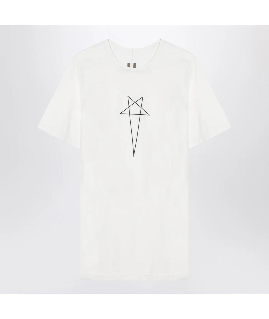 RICK OWENS DRKSHDW Белая хлопковая футболка, фото 3