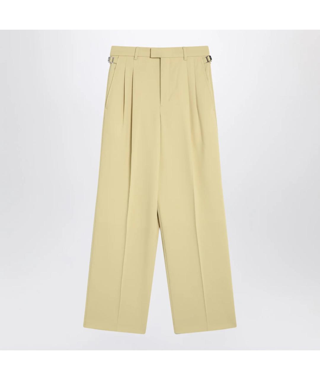 Ami Paris Желтые шерстяные прямые брюки, фото 3