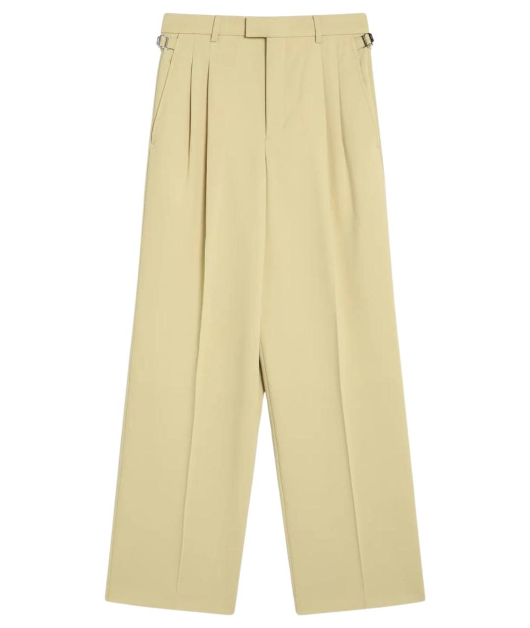 Ami Paris Желтые шерстяные прямые брюки, фото 1