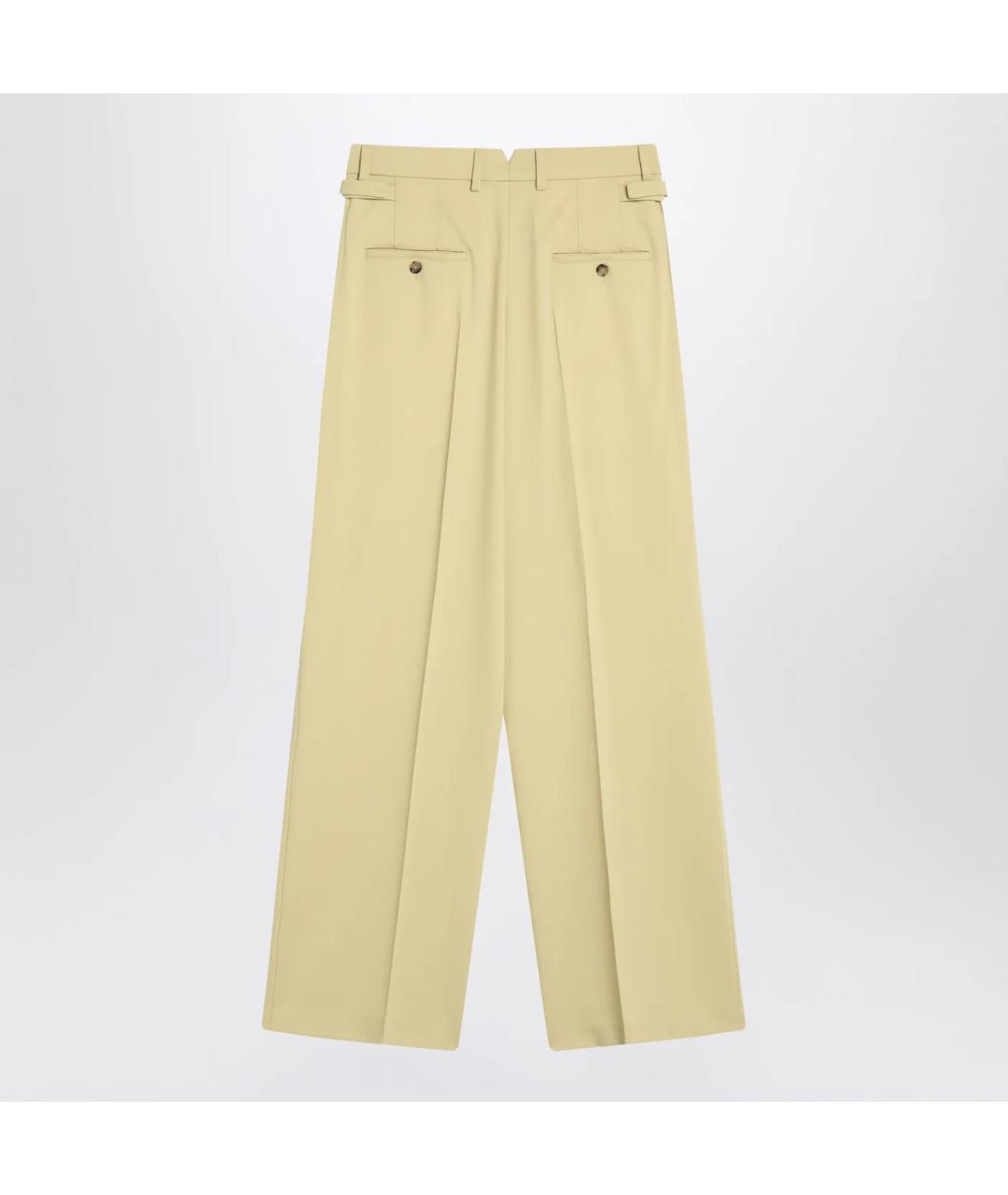 Ami Paris Желтые шерстяные прямые брюки, фото 2