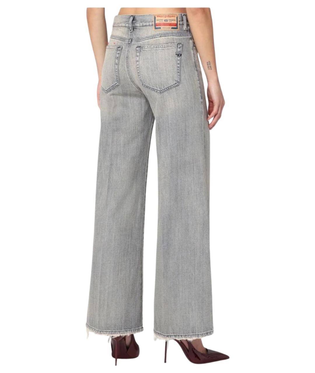 DIESEL Серые хлопковые джинсы клеш, фото 2