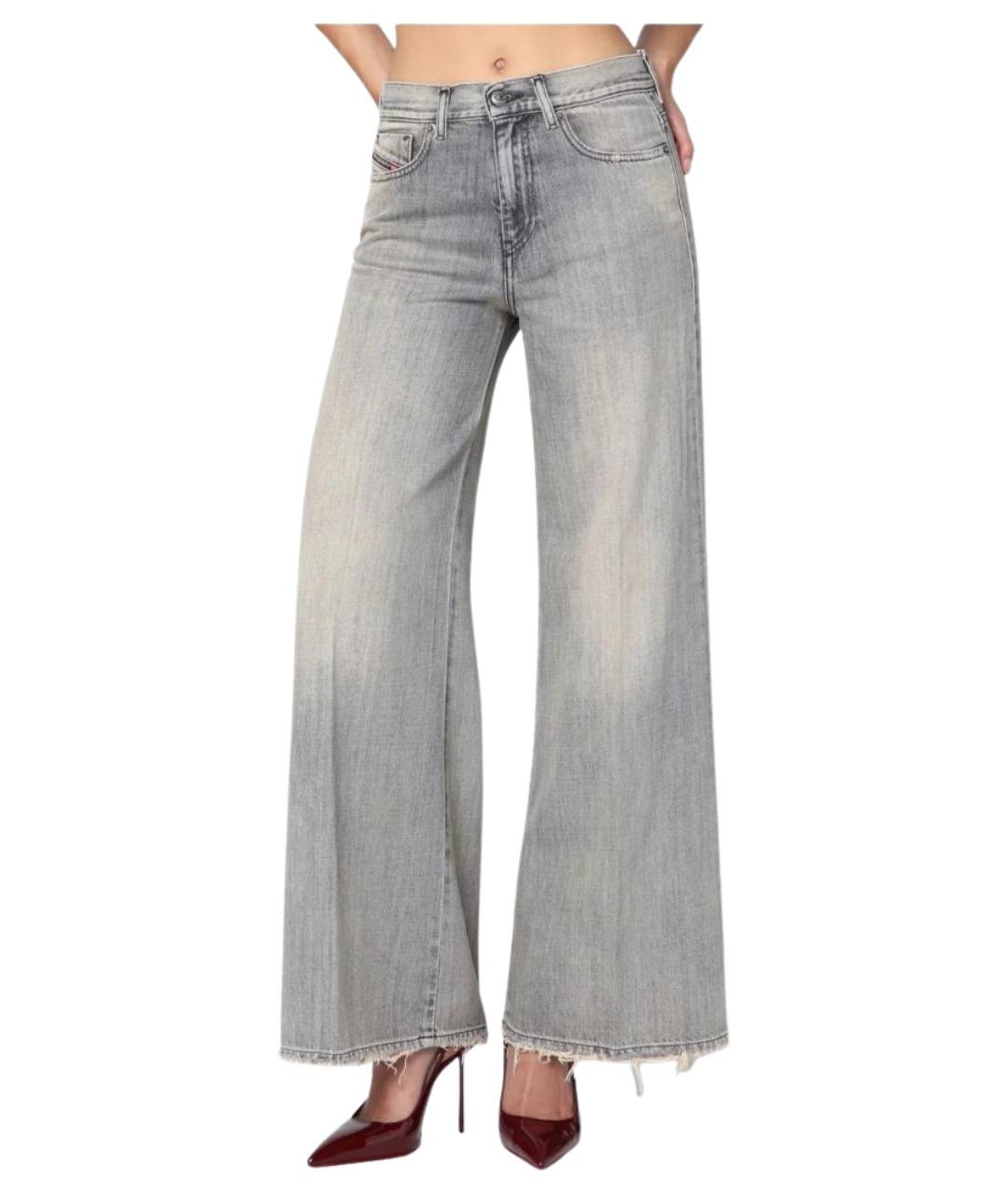 DIESEL Серые хлопковые джинсы клеш, фото 1