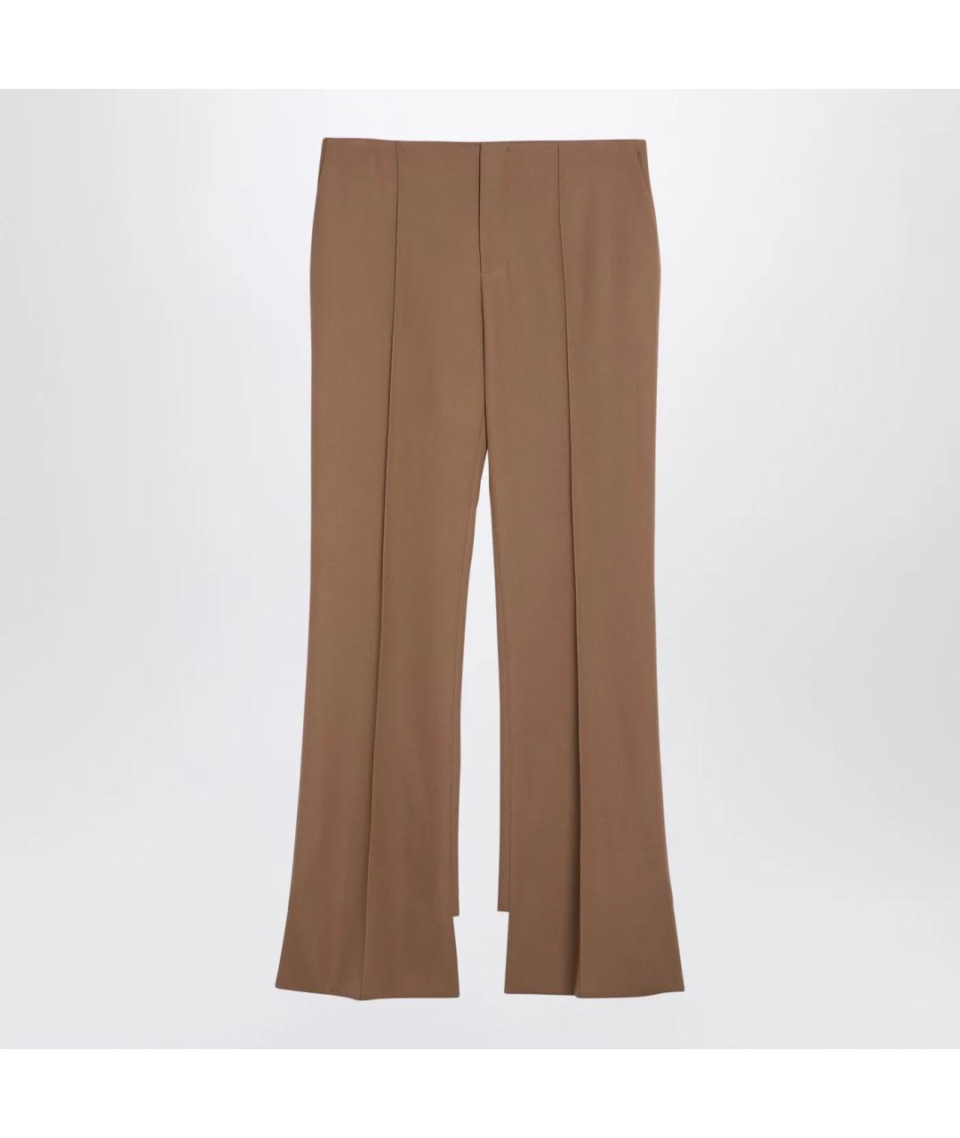 CHLOE Коричневые шерстяные прямые брюки, фото 3