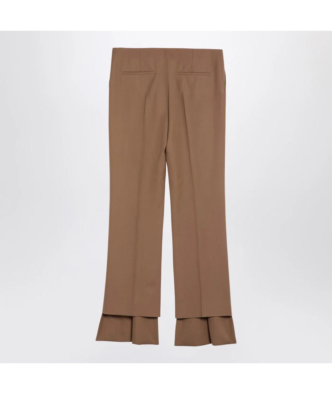CHLOE Коричневые шерстяные прямые брюки, фото 2