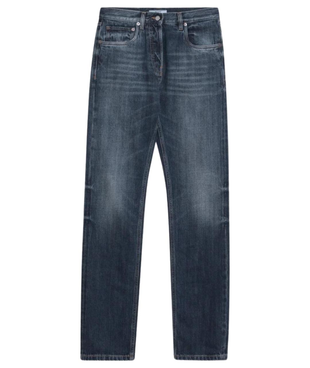 PRADA Синие хлопковые прямые джинсы, фото 1