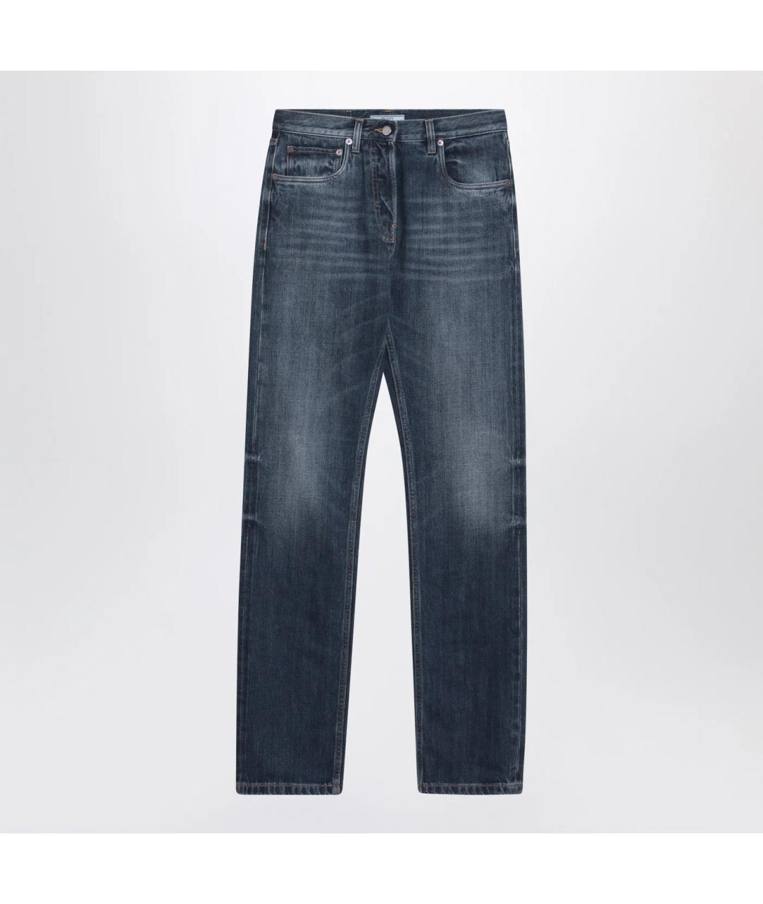 PRADA Синие хлопковые прямые джинсы, фото 3