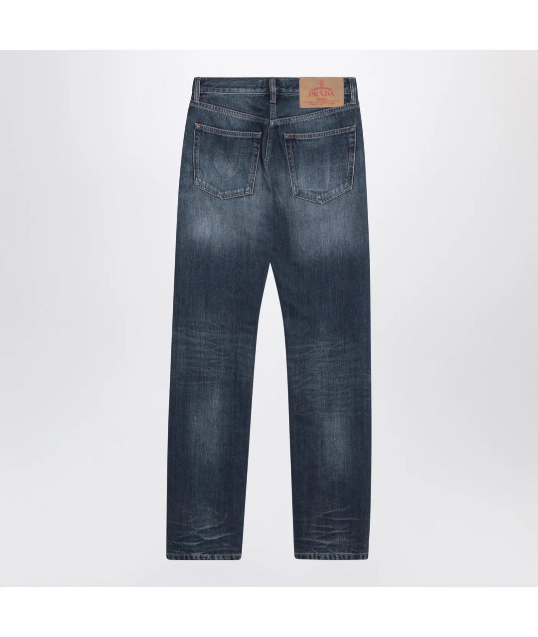 PRADA Синие хлопковые прямые джинсы, фото 2