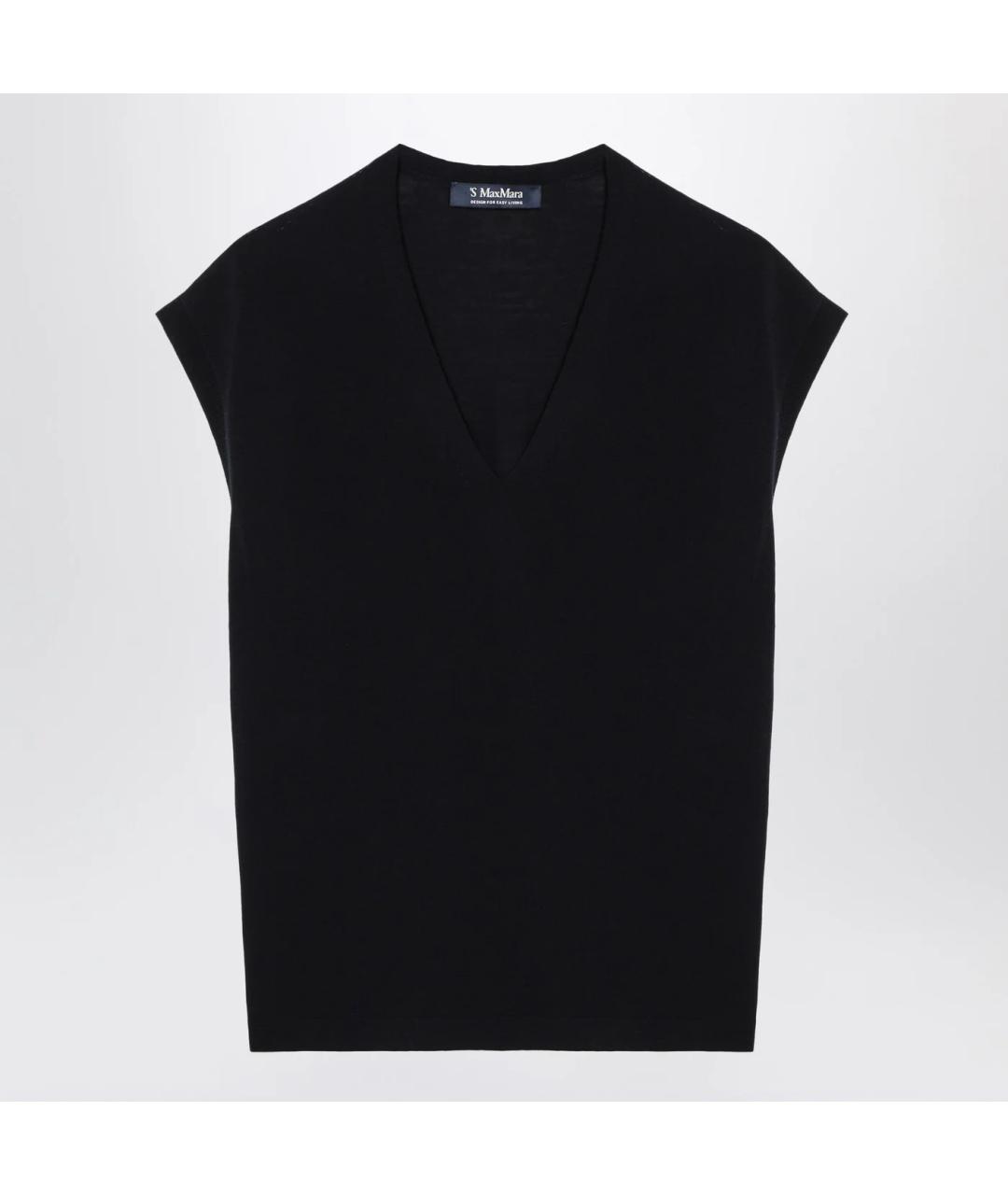 'S MAX MARA Синий шерстяной жилет, фото 3