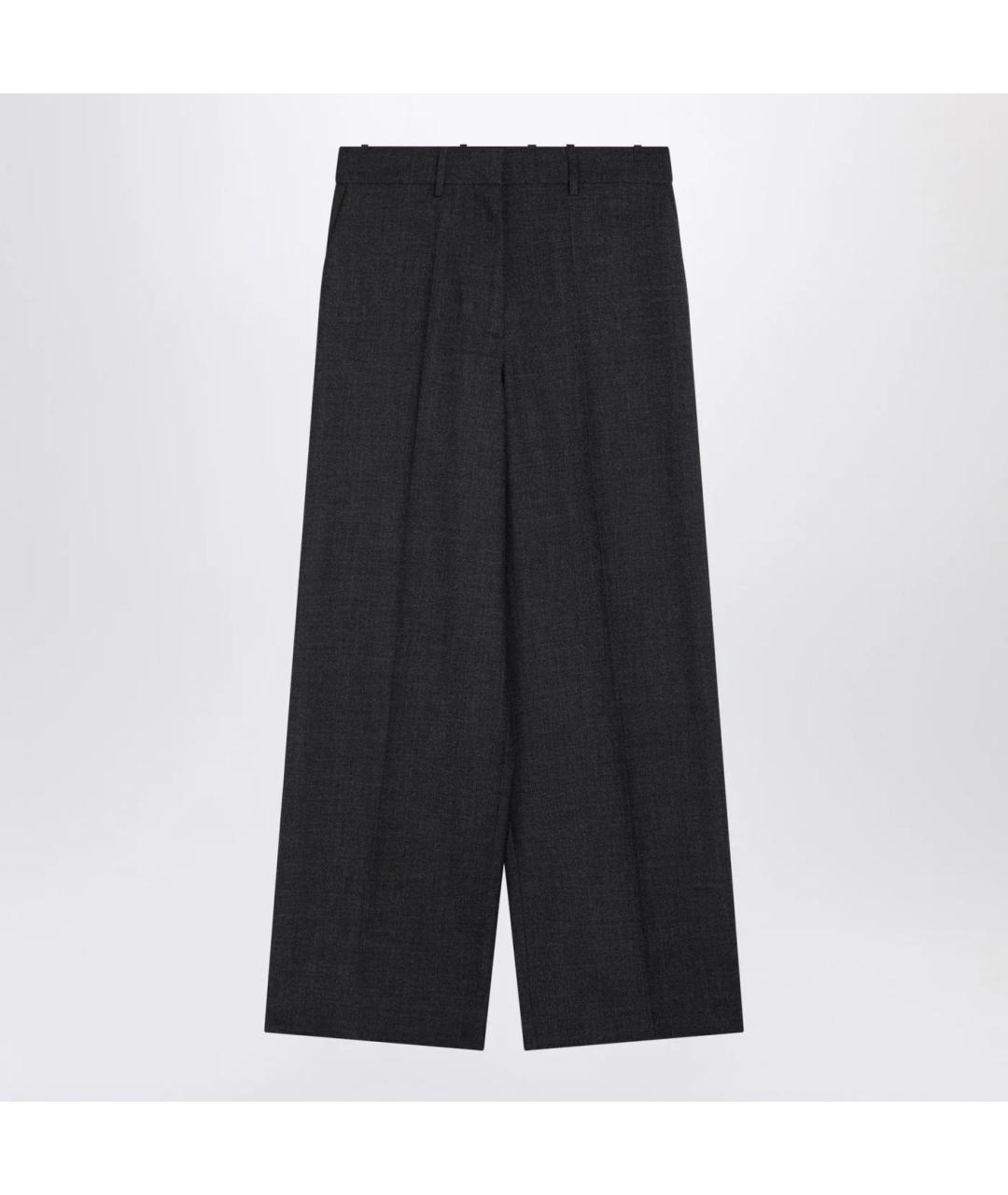 GIVENCHY Антрацитовые шерстяные прямые брюки, фото 3