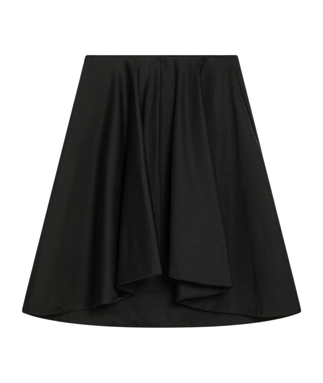 ALEXANDER MCQUEEN Черная шелковая юбка миди, фото 2
