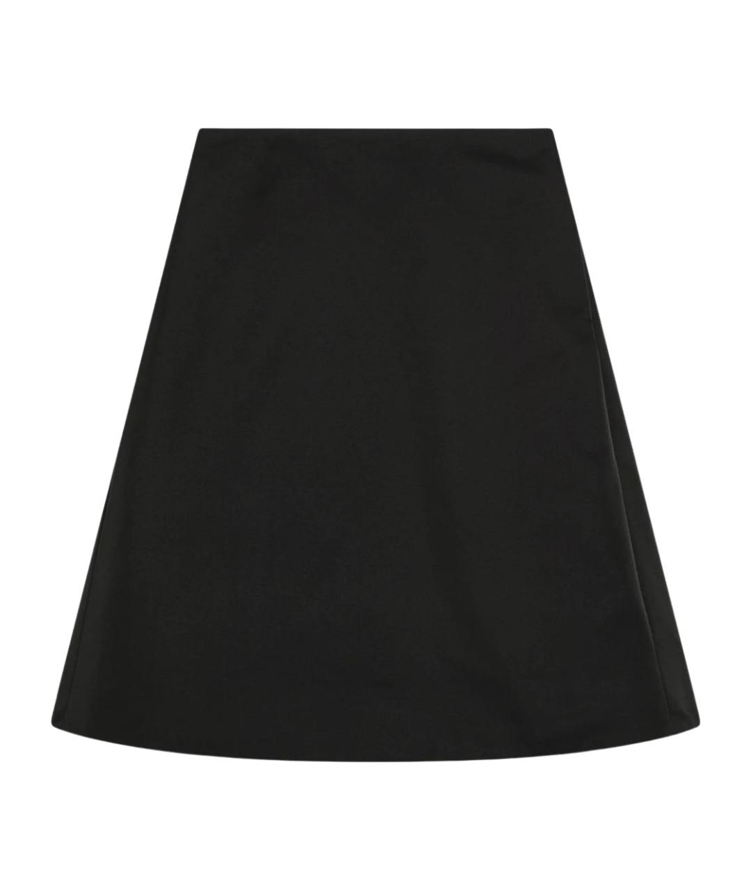 ALEXANDER MCQUEEN Черная шелковая юбка миди, фото 1