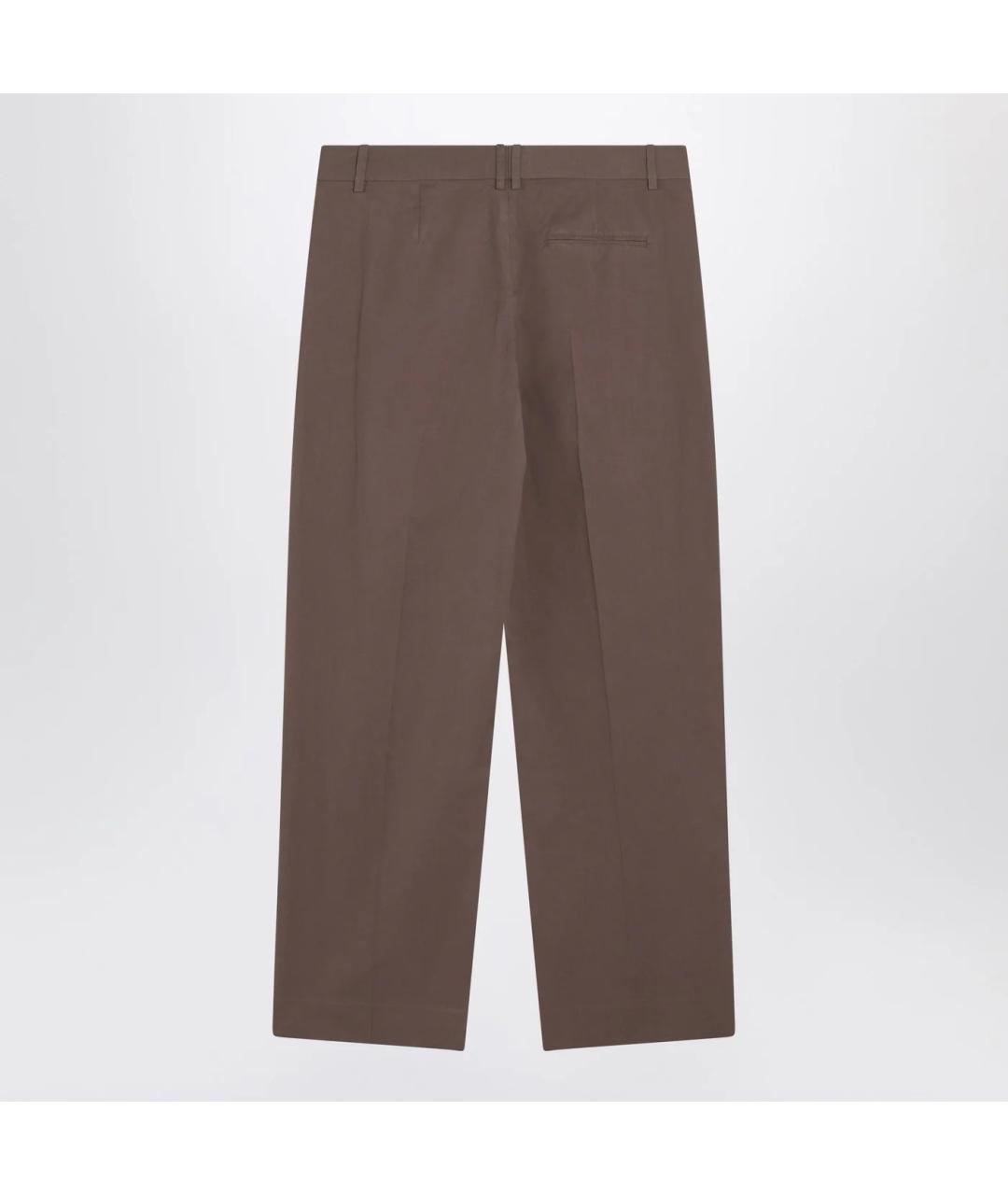 THE ROW Коричневые хлопковые прямые брюки, фото 2