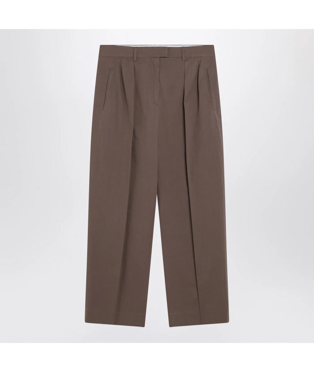 THE ROW Коричневые хлопковые прямые брюки, фото 3