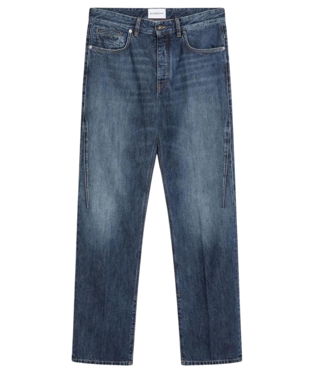 GIVENCHY Синие хлопковые прямые джинсы, фото 1